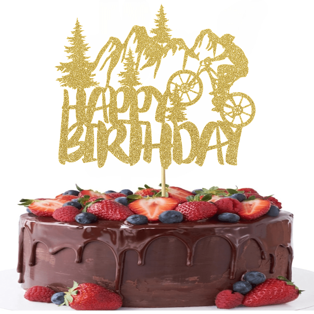Outdoor Adventure Birthday Party - 1 buah hiasan kue emas berkilau