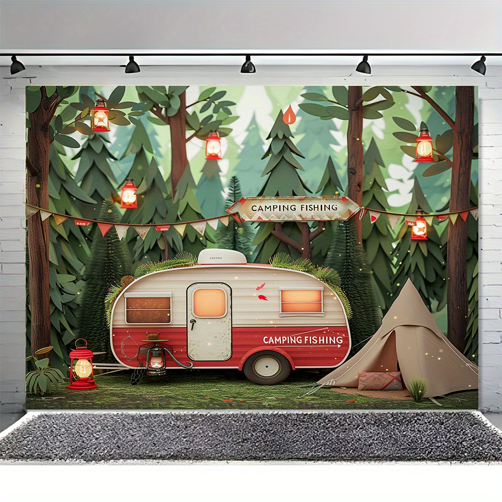 Spanduk latar belakang tema be - Outdoor Adventure Birthday Party ulasan dan harga