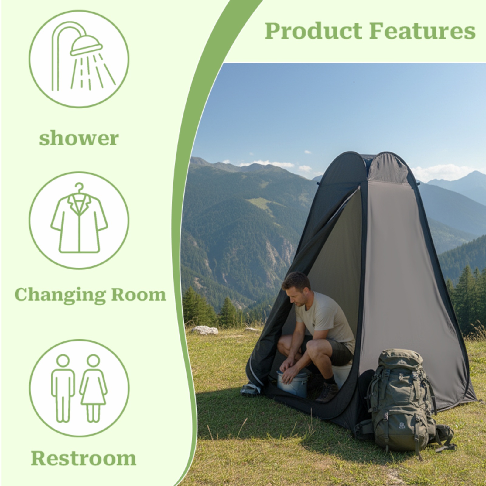 1-Paket Tenda Ganti Pakaian Po - Outdoor Adventure Tent ulasan dan harga