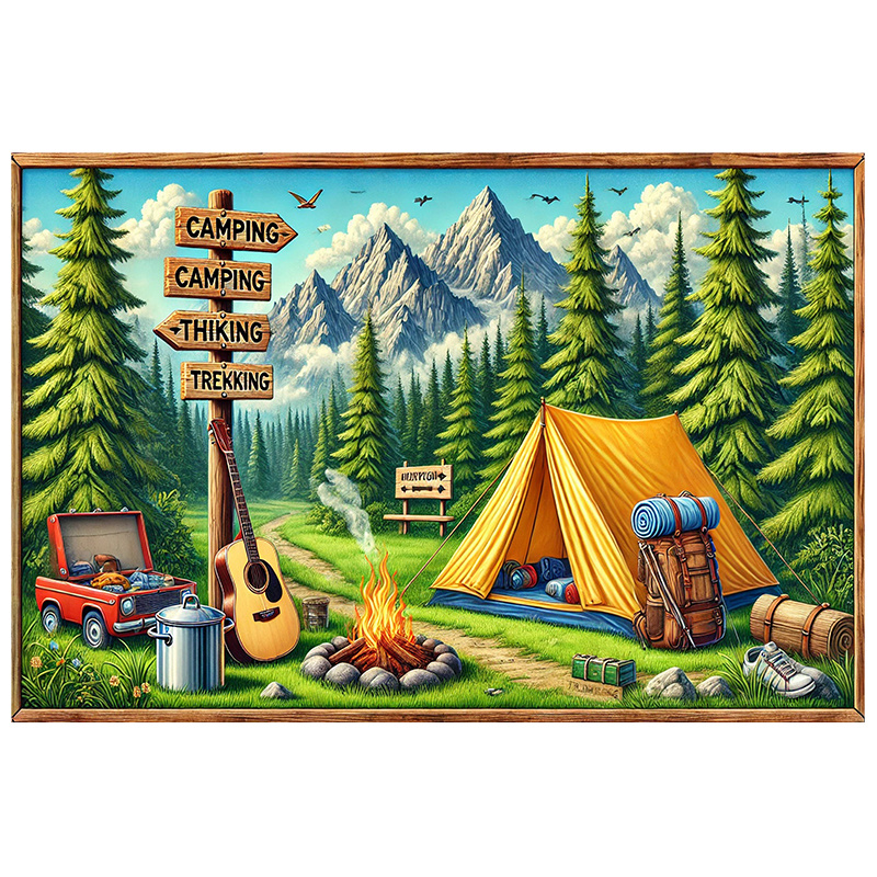 1 latar belakang berkemah dan  - Outdoor Adventure Birthday Party ulasan dan harga