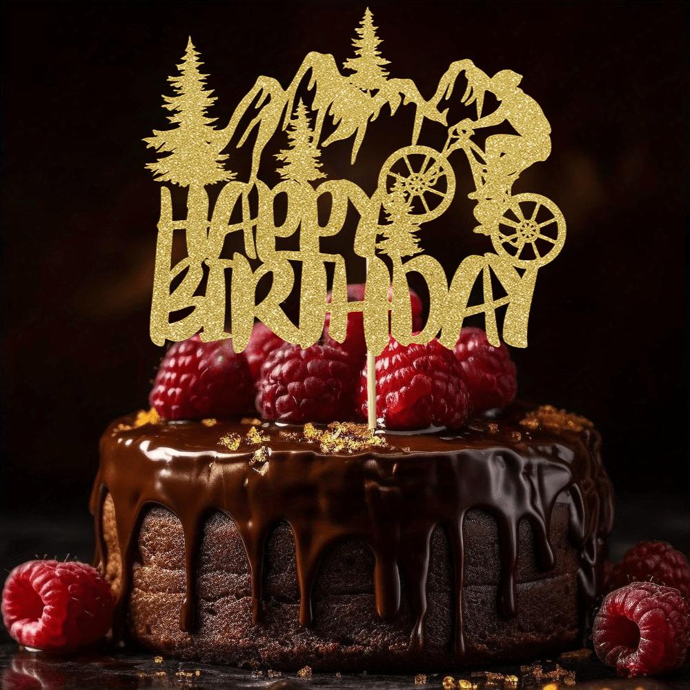 1 buah hiasan kue emas berkila - Outdoor Adventure Birthday Party ulasan dan harga