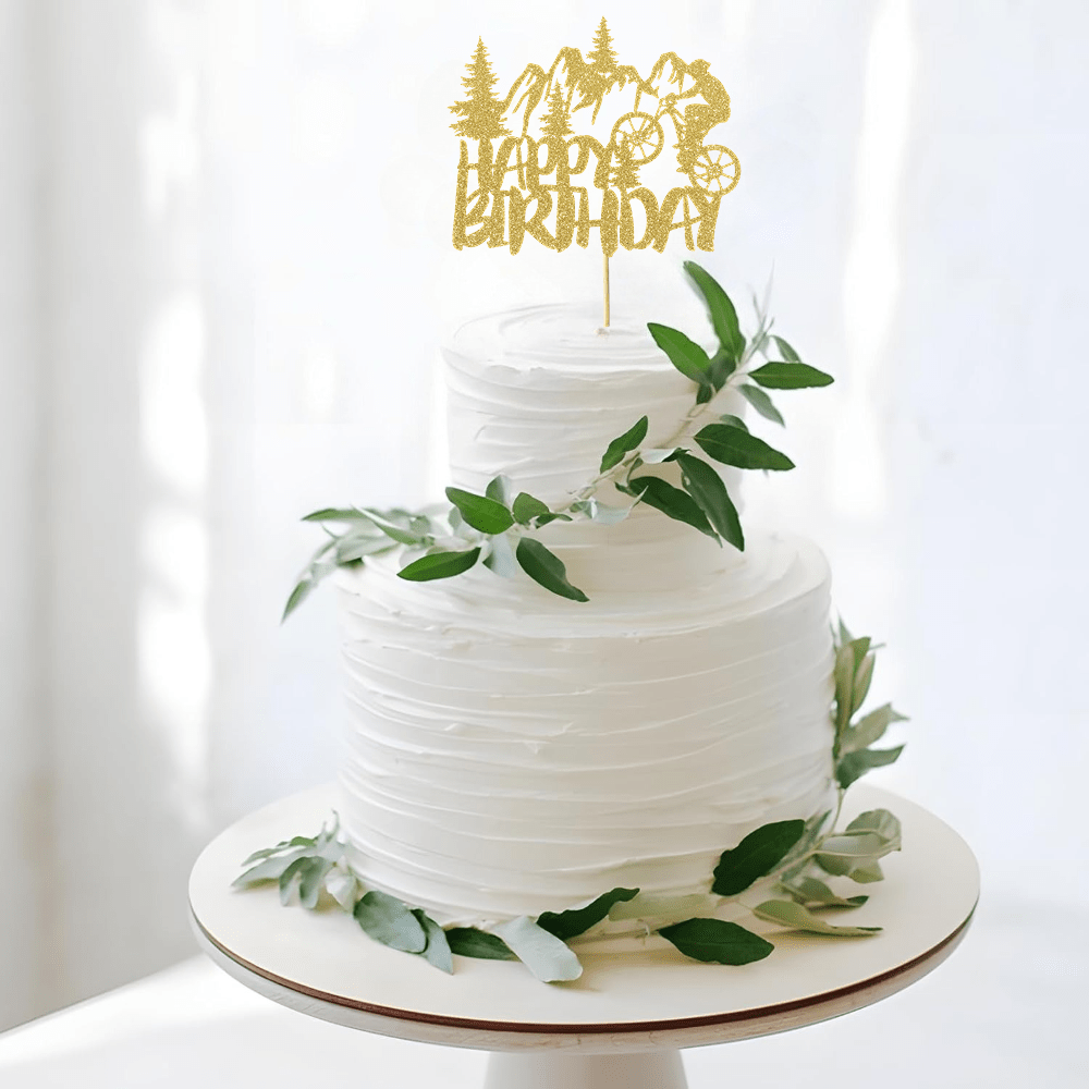 1 buah hiasan kue emas berkila - Outdoor Adventure Birthday Party ulasan dan harga